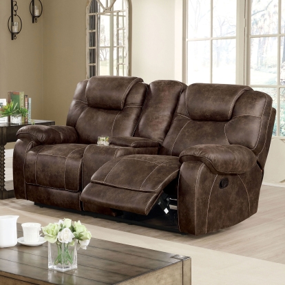 Kennedy Dark Brown Motion Loveseat Model CM6216-LV by Furniture of America