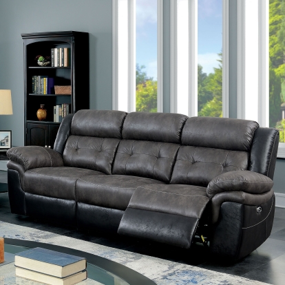 Brookdale Gray/Black Power Motion Sofa Model CM6217GY-SF by Furniture of America
