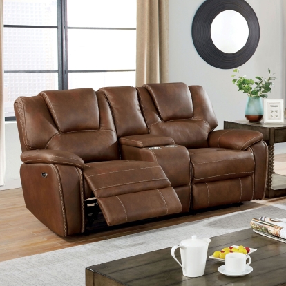 Ffion Brown Power Loveseat Model CM6219BR-LV by Furniture of America