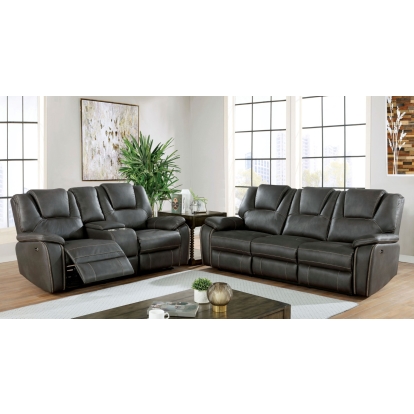 Ffion Gray Power Sofa with Power Loveseat Model CM6219GY-2PC by Furniture of America