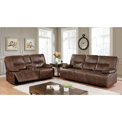 Chantoise Brown Sofa with Loveseat Model CM6228BR-2PC by Furniture of America