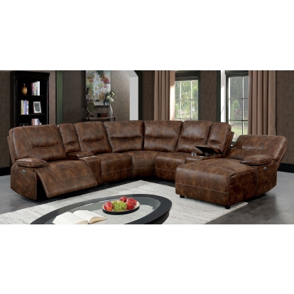 Chantelle Brown Power Sectional Model CM6229BR-SECT by Furniture of America