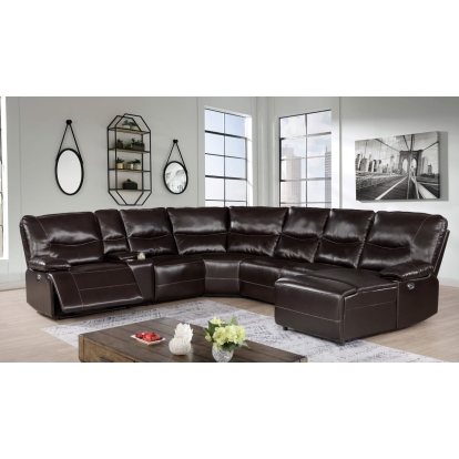 Alayna Dark Brown Power Sectional Model CM6229DK-SECT by Furniture of America
