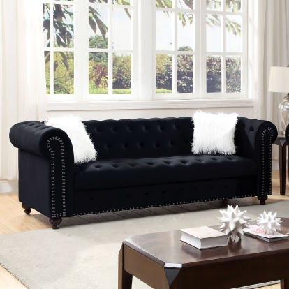 Giacomo Black Sofa Model CM6240BK-SF-PK by Furniture of America