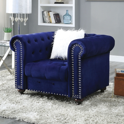 Giacomo Blue Chair Model CM6240BL-CH-PK by Furniture of America
