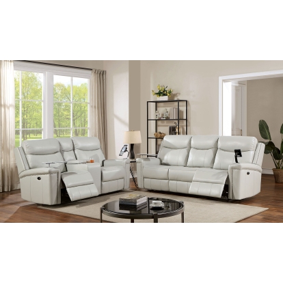 Florine Light Gray Power Sofa with Loveseat Model CM6252LG-PM-2PC by Furniture of America