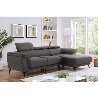 Napanee Dark Gray Sectional Model CM6254GY-SECT by Furniture of America