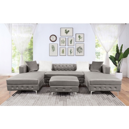 Ciabattoni Gray Sectional Model CM6256GY-SECT by Furniture of America