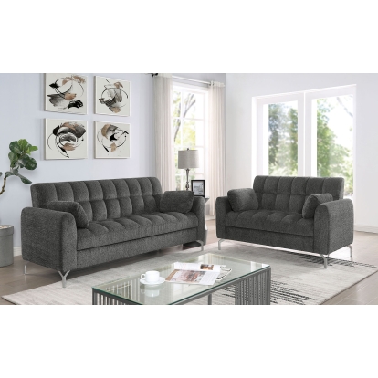 Lupin Dark Gray Sofa with Loveseat Model CM6259DG-2PC by Furniture of America
