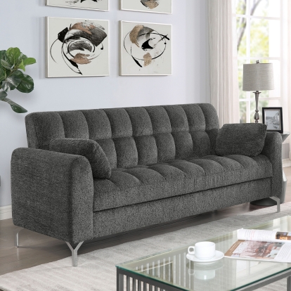 Lupin Dark Gray Sofa with Pillows Model CM6259DG-SF by Furniture of America