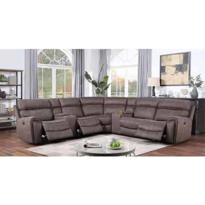 Curtis Brown Power Sectional Model CM6261BR-PM-SECT by Furniture of America