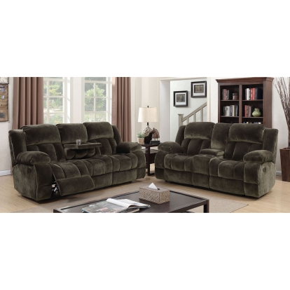 Sadhbh Dark Brown Sofa with Love Seat with Chair Model CM6283-3PC by Furniture of America