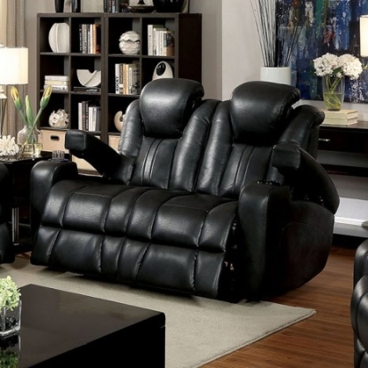 Furniture Of America Zaurak Transitional Breathable Leatherette, Solid Wood, Others Dark Gray Love Seat | CM6291-LV