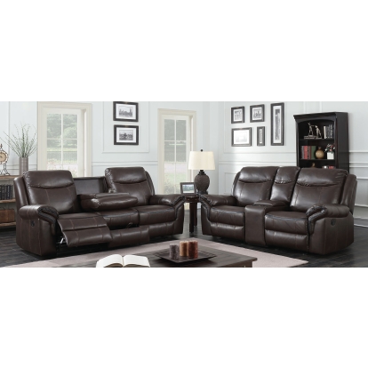 Chenai Brown Sofa with Glider Loveseat Model CM6297-2PC by Furniture of America