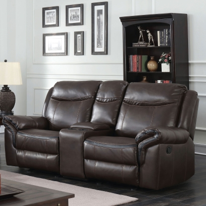 Chenai Brown Glider Loveseat Model CM6297-LV-VN by Furniture of America