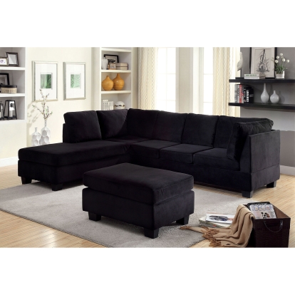 Lomma Black Sectional Model CM6316-SECTIONAL by Furniture of America
