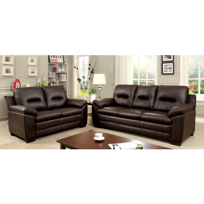 Parma Brown Sofa with Loveseat Model CM6324BR-2PC by Furniture of America
