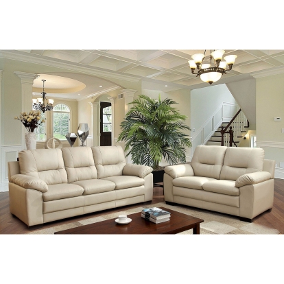 Parma Ivory Sofa with Love Seat with Chair Model CM6324IV-3PC by Furniture of America