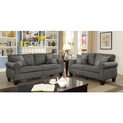 Rhian Dark Gray Sofa with Loveseat Model CM6328GY-2PC by Furniture of America