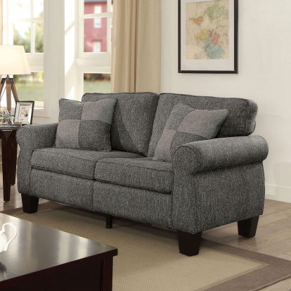 Rhian Dark Gray Loveseat Model CM6328GY-LV-VN by Furniture of America