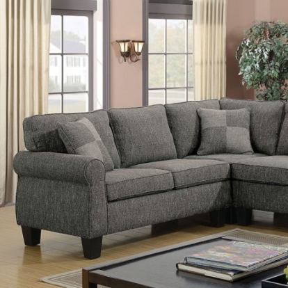 Furniture Of America Rhian Transitional Linen-Like, Wood, Others Dark Gray Sectional | CM6329GY-SECT-VN