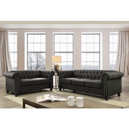 Winifred Gray Sofa with Love Seat with Chair Model CM6342GY-3PC by Furniture of America