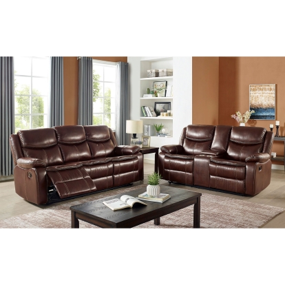 Jeanna Brown Sofa with Loveseat Model CM6343-2PC by Furniture of America