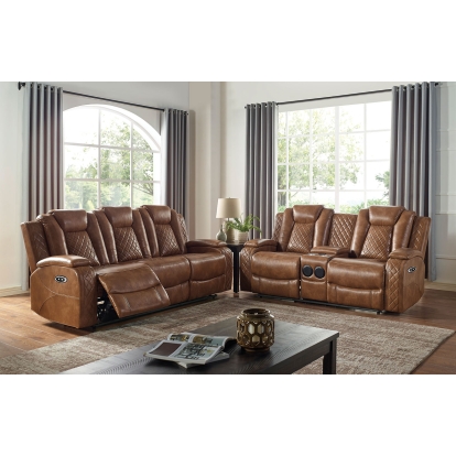 Alexia Brown Sofa with Loveseat Model CM6346-2PC by Furniture of America