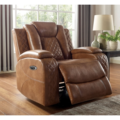 Alexia Brown Power Recliner Model CM6346-CH by Furniture of America