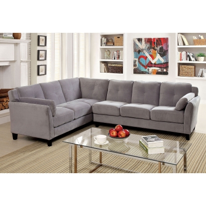 Peever Warm Gray Sectional Model CM6368GY-SECTIONAL by Furniture of America