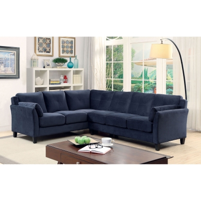 Peever Navy Sectional Model CM6368NV-SECTIONAL by Furniture of America