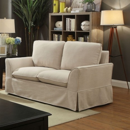 Furniture Of America Maxine Transitional Linen-Like Beige Love Seat | CM6378BG-LV