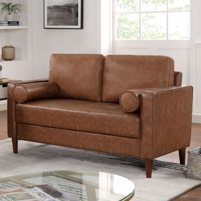 Horgen Cognac Loveseat Model CM6452BR-LV by Furniture of America