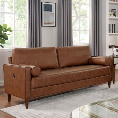 Horgen Cognac Sofa Model CM6452BR-SF by Furniture of America