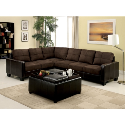 Lavena Chocolate/Espresso Sectional Model CM6453DK-PK by Furniture of America