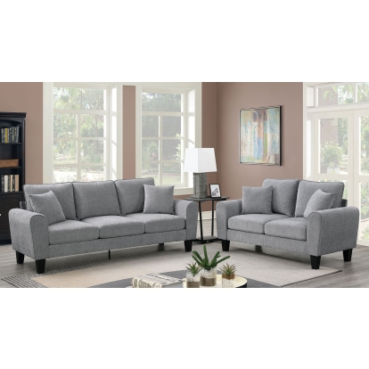 Medan Light Gray Sofa with Loveseat Model CM6477LG-2PC by Furniture of America