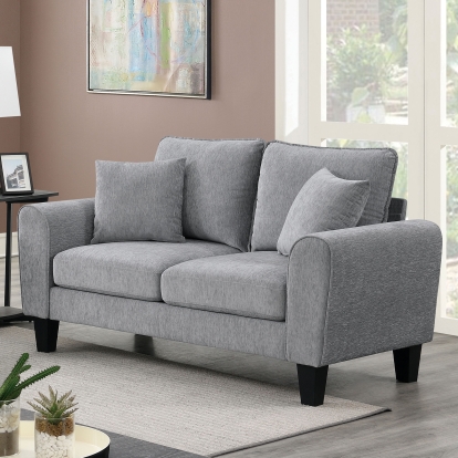 Medan Light Gray Loveseat Model CM6477LG-LV-PK by Furniture of America