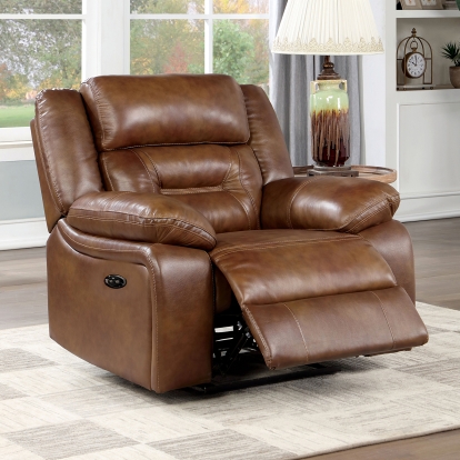 Giles Brown Power Recliner Model CM6486BR-CH-PM by Furniture of America