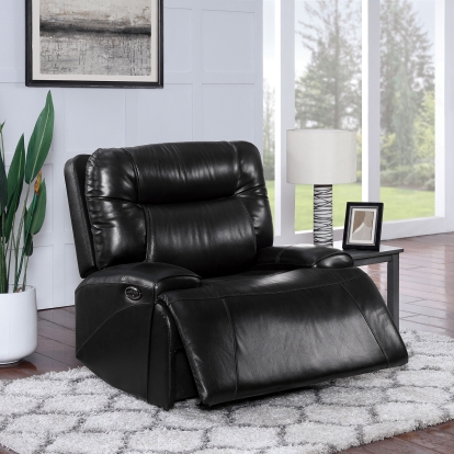 Basque Black Power Recliner Model CM6487BK-CH-PM by Furniture of America