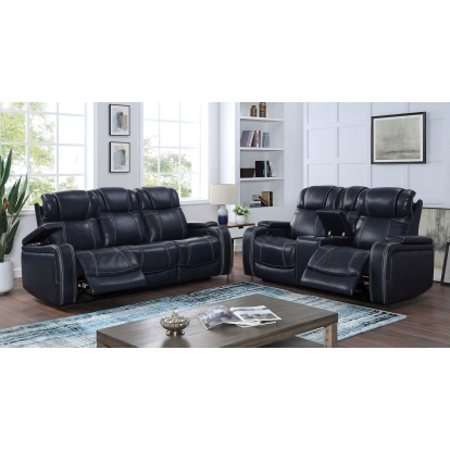 Zephyr Navy Power Sofa with Loveseat Model CM6488NV-PM-2PC by Furniture of America