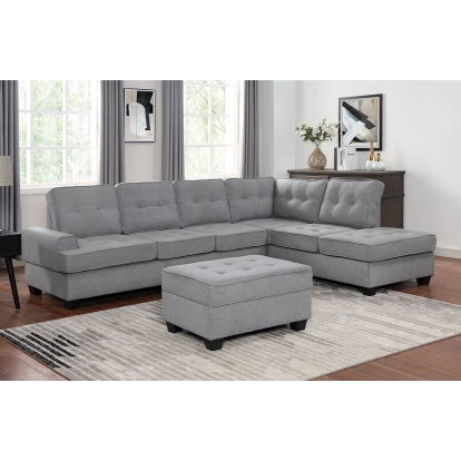 Linore Gray Sectional Model CM6493-SECT by Furniture of America