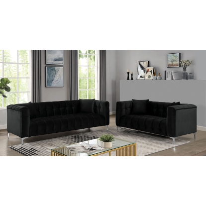 Thalassa Black Sofa with Loveseat Model CM6494-2PC by Furniture of America