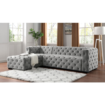 Zenaide Light Gray Sectional Model CM6495LG-SECT by Furniture of America