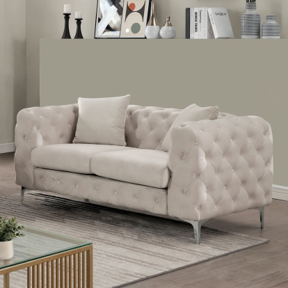 Sapphira Beige Loveseat Model CM6498BG-LV-PK by Furniture of America