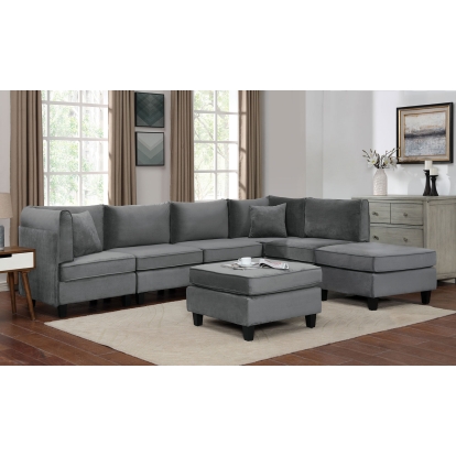 Sandrine Gray Sectional Model CM6499-SECT-L by Furniture of America