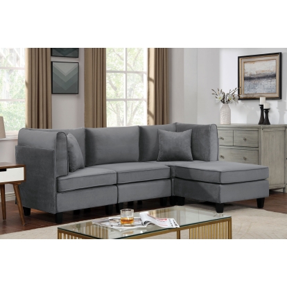 Sandrine Gray Sectional Model CM6499-SECT-S by Furniture of America