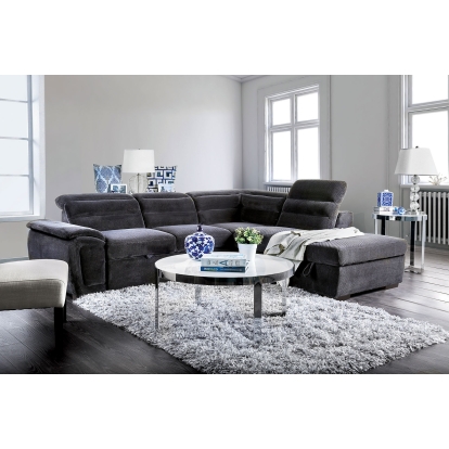 Felicity Dark Gray Sectional Model CM6521GY-SECT by Furniture of America
