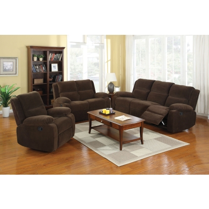 Haven Dark Brown Sofa with Love Seat with Chair Model CM6554-3PC by Furniture of America