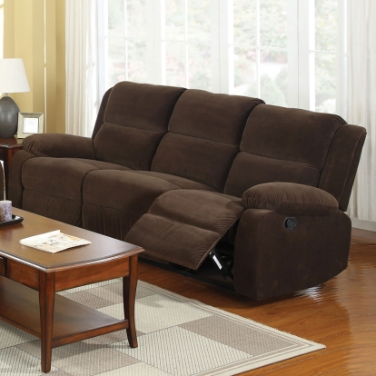 Haven Dark Brown Sofa with 2 Recliners Model CM6554-S by Furniture of America