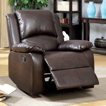 Oxford Rustic Dark Brown Recliner Model CM6555-C by Furniture of America